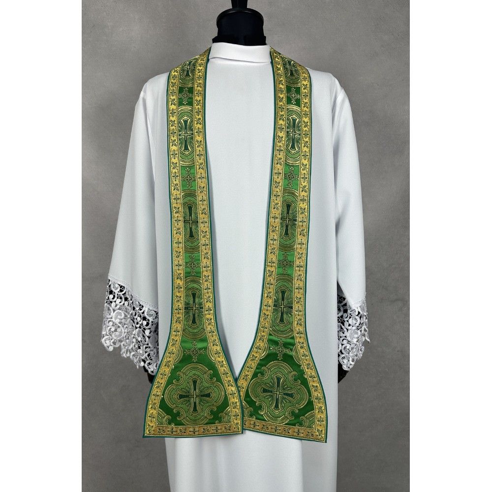 Kapa rzymska zielona ze stułą (26K) - zdjęcie 6 - Kapa rzymska zielona ze stułą (26K)