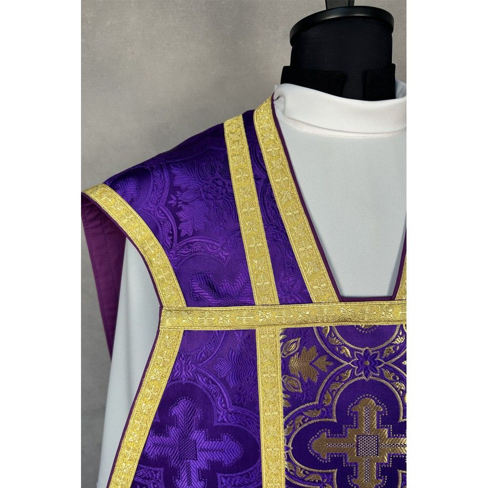 Ornat rzymski fioletowy + Stuła, Manipularz, Bursa i Welon na kielich (31K) - zdjęcie 5 - Ornat rzymski fioletowy + Stuła, Manipularz, Bursa i Welon na kielich (31K)