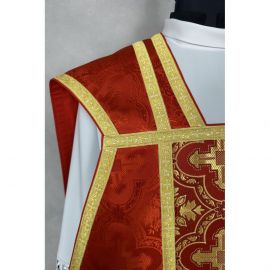 Ornat rzymski czerwony + Stuła, Manipularz, Bursa i Welon na kielich (32K) - zdjęcie 5 - Ornat rzymski czerwony + Stuła, Manipularz, Bursa i Welon na kielich (32K)