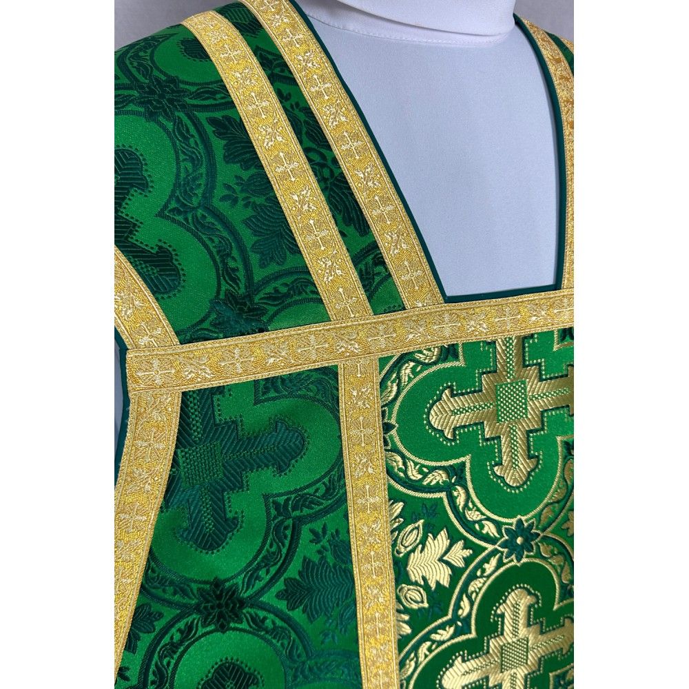 Ornat rzymski zielony + Stuła, Manipularz, Bursa i Welon na kielich (33K) - zdjęcie 4 - Ornat rzymski zielony + Stuła, Manipularz, Bursa i Welon na kielich (33K)