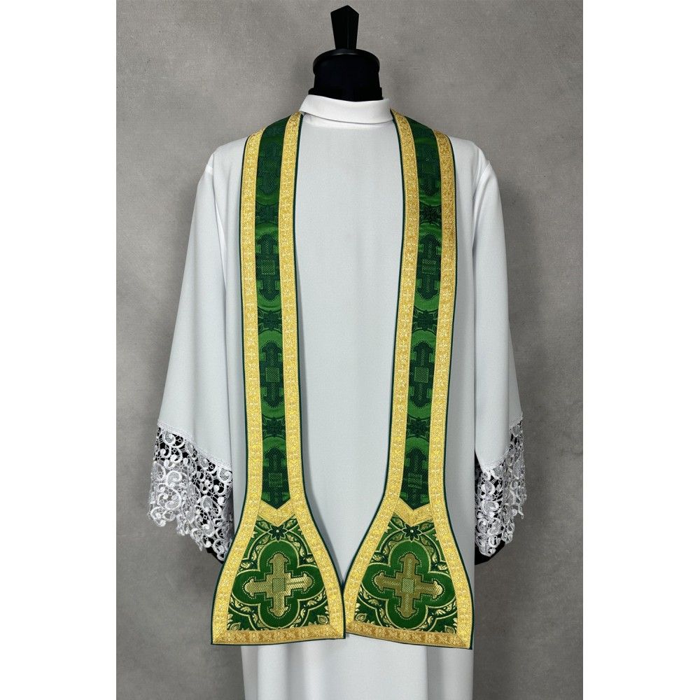 Ornat rzymski zielony + Stuła, Manipularz, Bursa i Welon na kielich (33K) - zdjęcie 6 - Ornat rzymski zielony + Stuła, Manipularz, Bursa i Welon na kielich (33K)