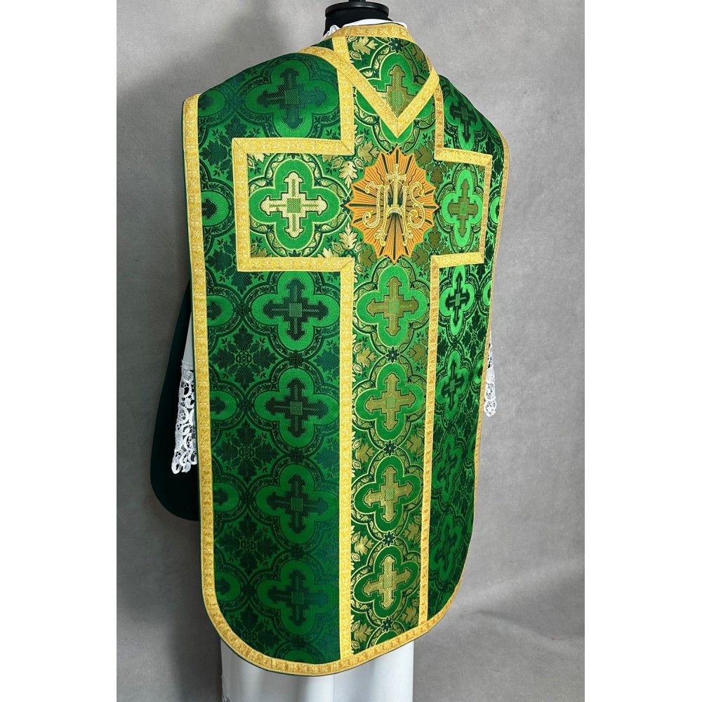 Ornat rzymski zielony + Stuła, Manipularz, Bursa i Welon na kielich (33K) - zdjęcie 7 - Ornat rzymski zielony + Stuła, Manipularz, Bursa i Welon na kielich (33K)