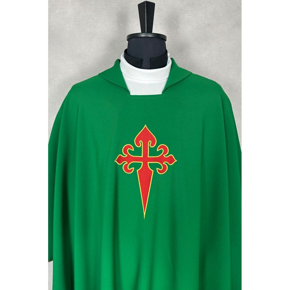 Ornat gotycki haftowany ze stułą - Krzyż Świętego Jakuba - zdjęcie 2 - Ornat gotycki haftowany ze stułą - Krzyż Świętego Jakuba