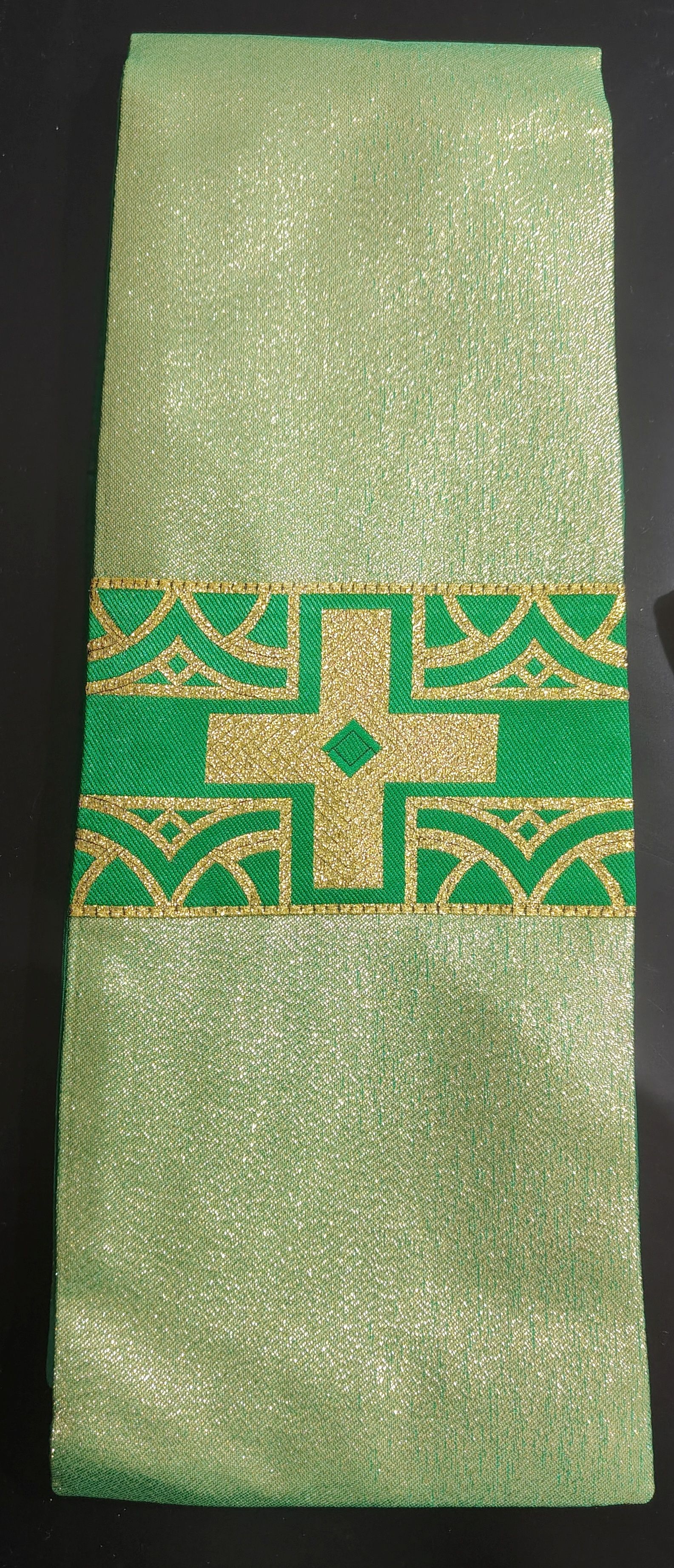 Stuła kapłańska zielona + złota nić nr 40