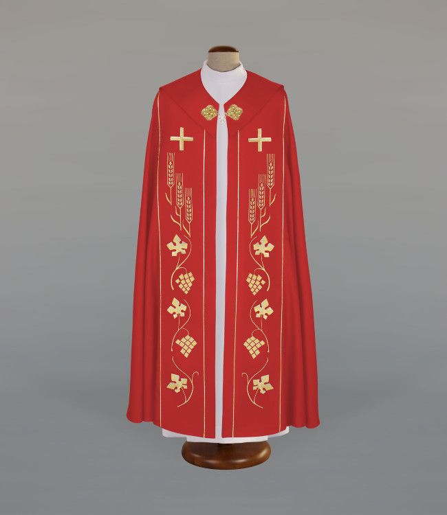 Kapa haftowana, czerwona (94) - KAPY NA WIELKI POST