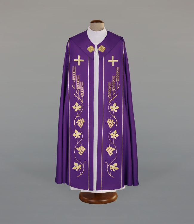 Kapa haftowana, fioletowa (96) - KAPY NA WIELKI POST