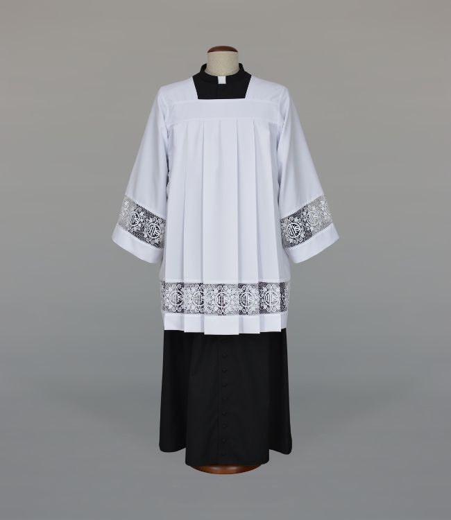 Komża kapłańska, biała, bawełniana wstawka (13)