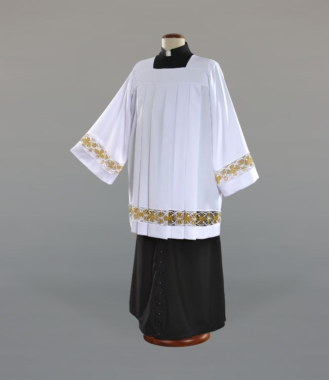 Komża kapłańska, biała z bawełnianą wstawką (17)