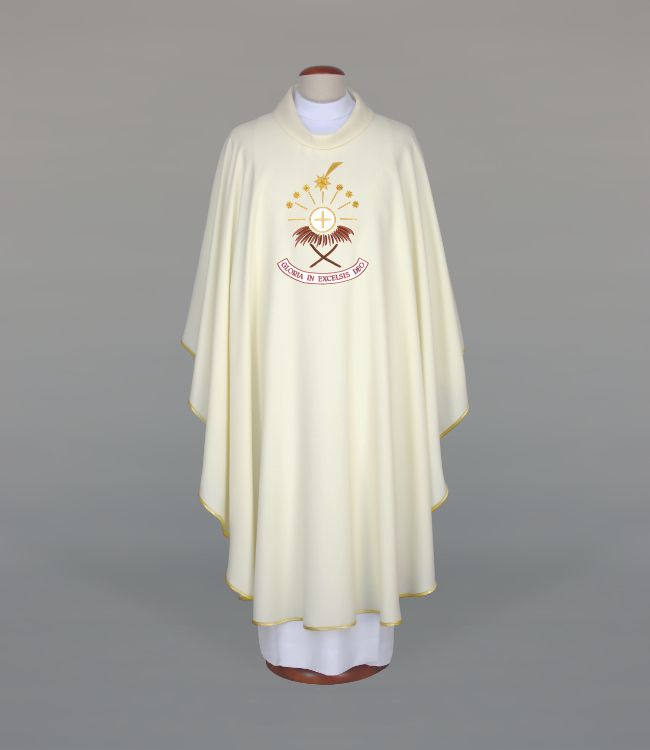 Ornat haftowany z haftowanym motywem Bożego Narodzenia (A10)