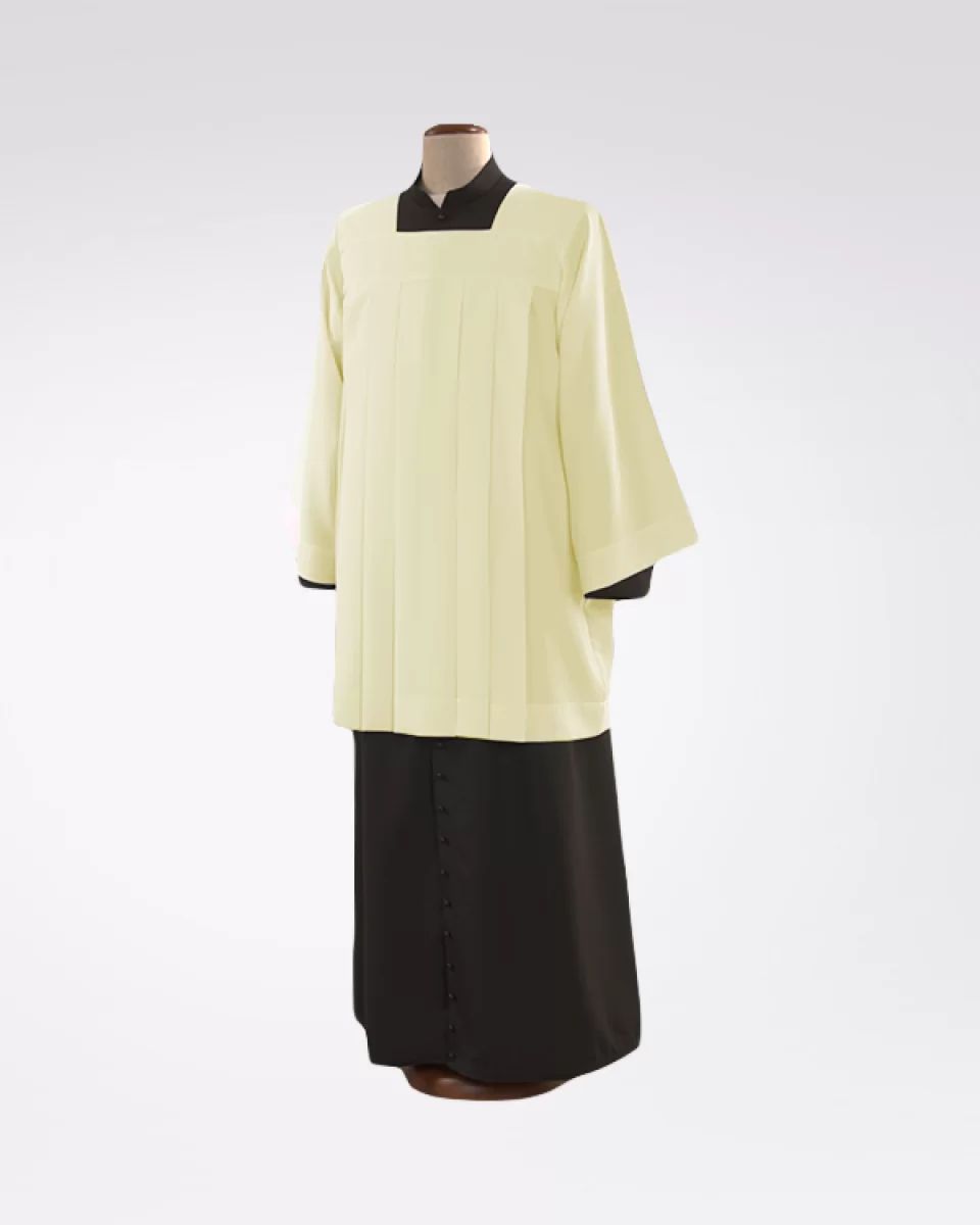 Komża kapłańska ecru o splocie tropiku- 2 tkaniny do wyboru (A39)