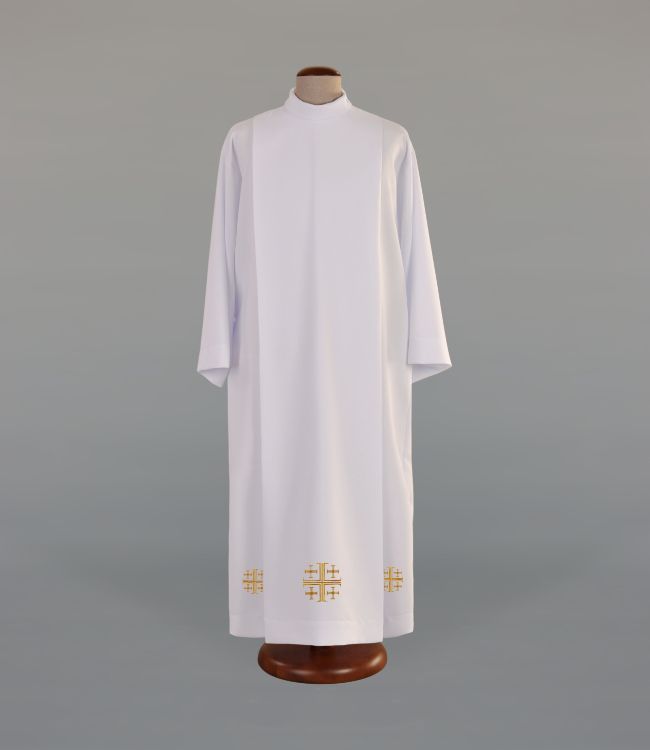Alba kapłańska, haftowane krzyże jerozolimskie (A42)
