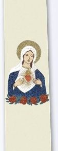 Stuła z wizerunkiem Serce Maryi + emblemat Maryjny - zdjęcie 3 - Stuła z wizerunkiem Serce Maryi