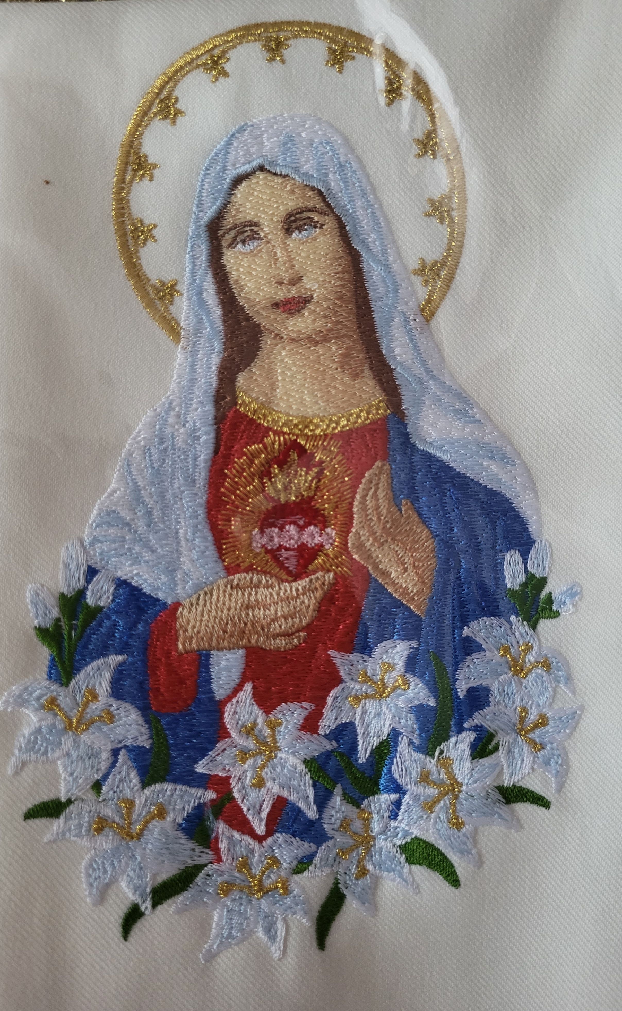 Poduszka na procesje Boże Ciało - Serce Matki Bożej - zdjęcie 2 - Poduszka na procesje Boże Ciało - Serce Matki Bożej