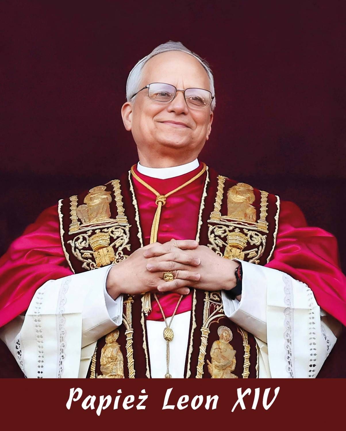 Papież Leon XIV - Obraz 20 x 25 cm - nowy papież, Ojciec Święty Prevost