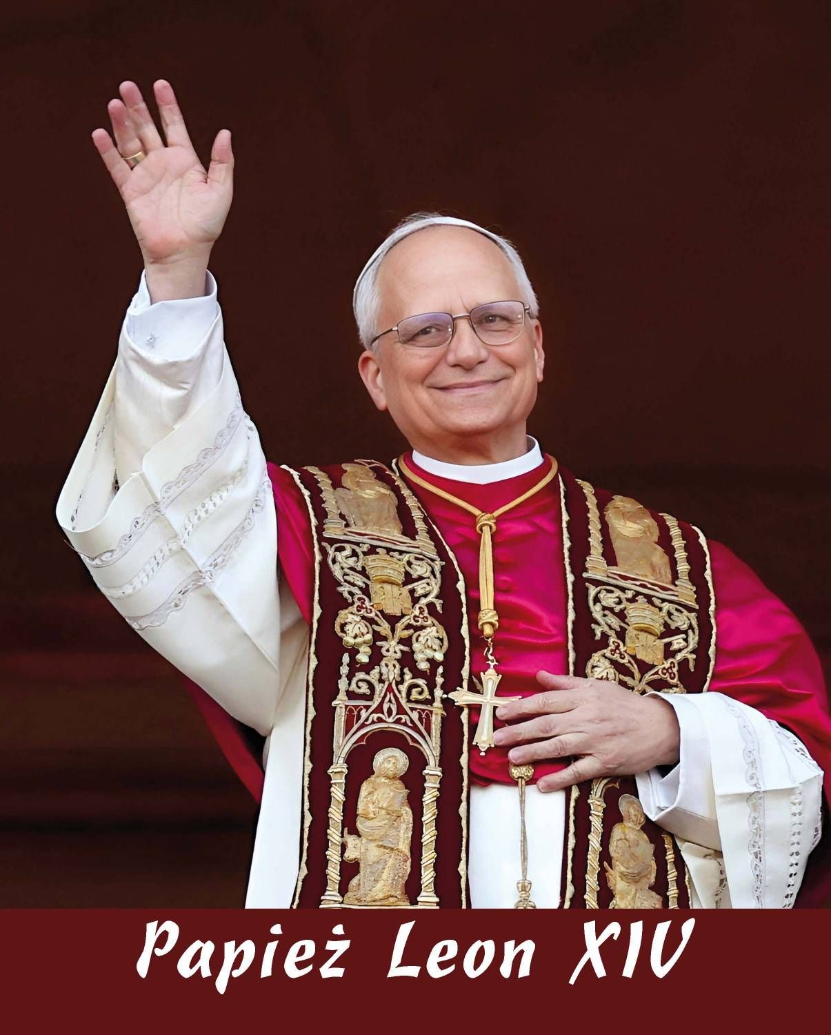Papież Leon XIV - Obraz 20 x 25 cm - nowy papież, Ojciec Święty Prevost