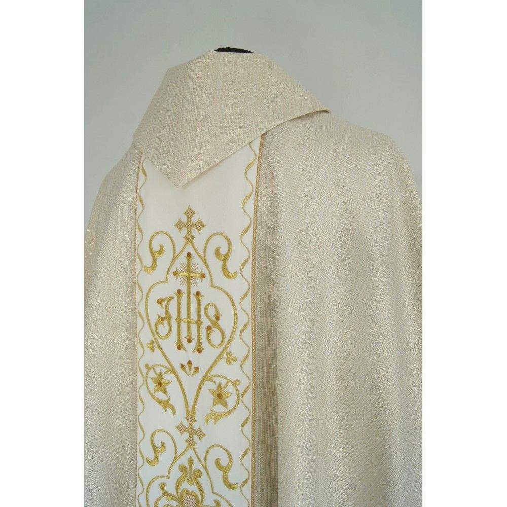 Ornat gotycki, tkanina brokat, pas ecru (12K) - zdjęcie 3 - Ornat gotycki, tkanina brokat, pas ecru (12K)