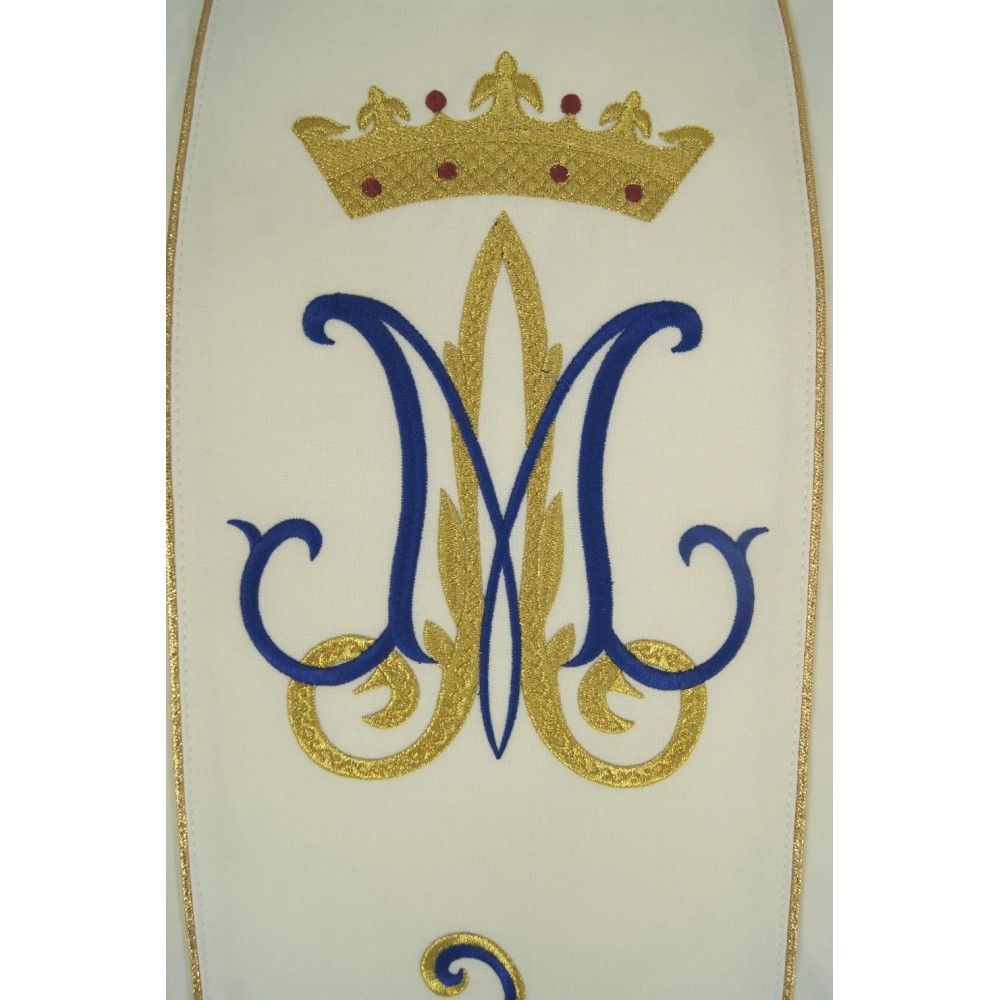 Ornat haftowany Maryjny ecru (30) - zdjęcie 2 - Ornat haftowany Maryjny ecru (30)