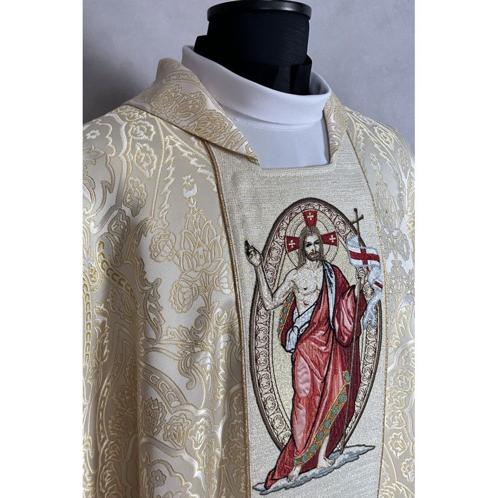 Ornat gotycki, haftowany Jezus zmartwychwstały (13K) - zdjęcie 4 - Ornat gotycki, haftowany Jezus zmartwychwstały (13K)