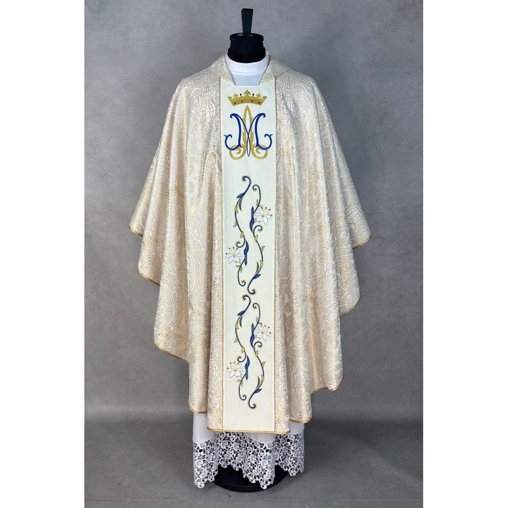 Ornat gotycki haftowany, motyw maryjny (14K) - zdjęcie 2 - Ornat gotycki haftowany, motyw maryjny (14K)