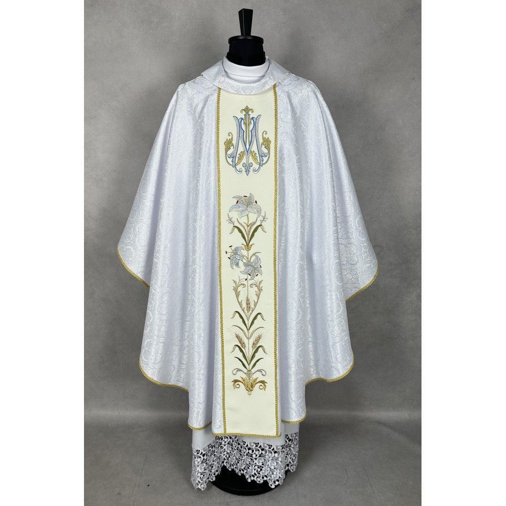 Ornat gotycki haftowany, motyw maryjny (20K) - zdjęcie 3 - Ornat gotycki haftowany, motyw maryjny (20K)