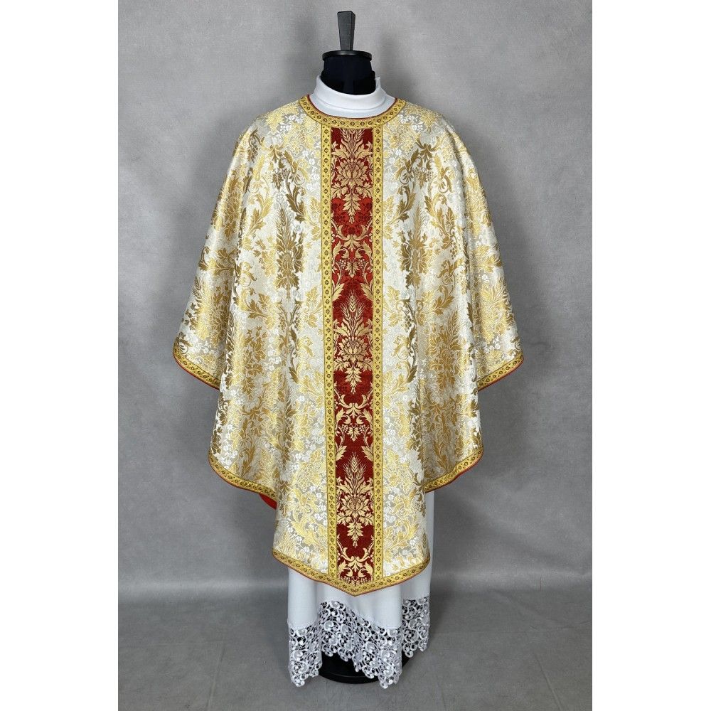 Ornat gotycki haftowany + stuła, bursa, manipularz, welon na kielich (23K) - zdjęcie 3 - Ornat gotycki haftowany + stuła, bursa, manipularz, welon na kielich (23K)