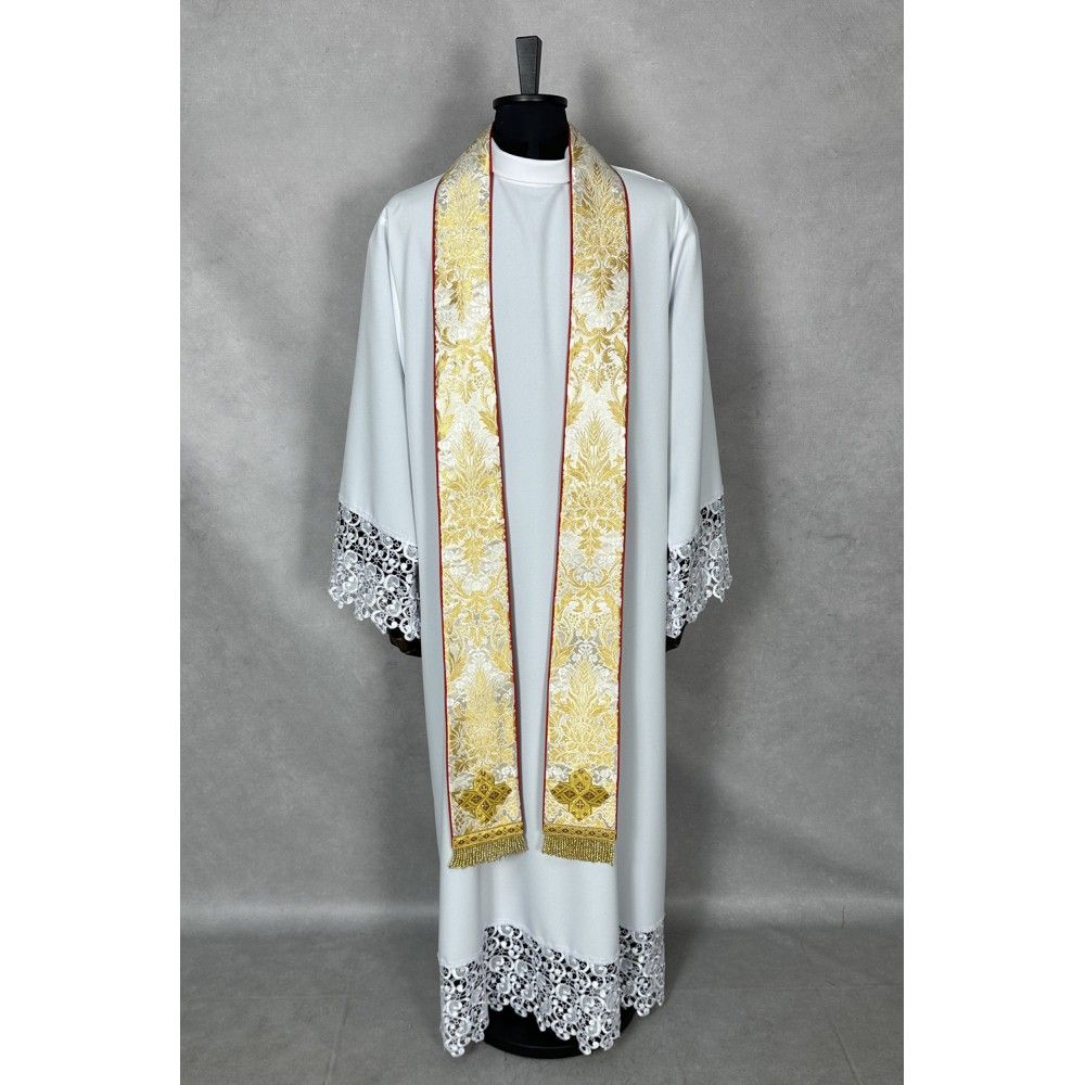 Ornat gotycki haftowany + stuła, bursa, manipularz, welon na kielich (23K) - zdjęcie 6 - Ornat gotycki haftowany + stuła, bursa, manipularz, welon na kielich (23K)