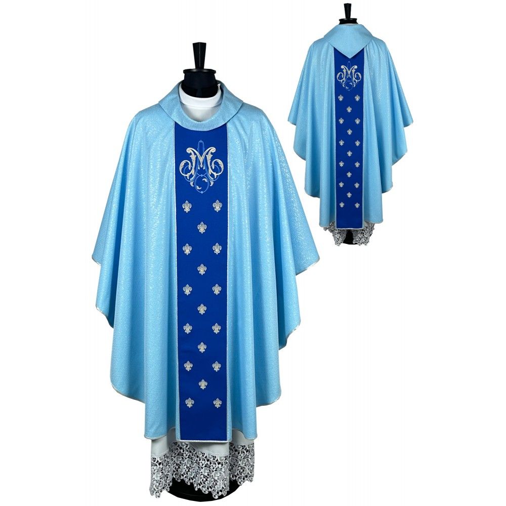 Ornat gotycki haftowany, motyw maryjny (24K)