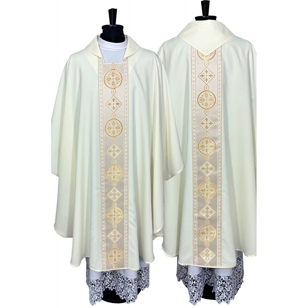 Ornat gotycki ecru, pas tkany (47K)