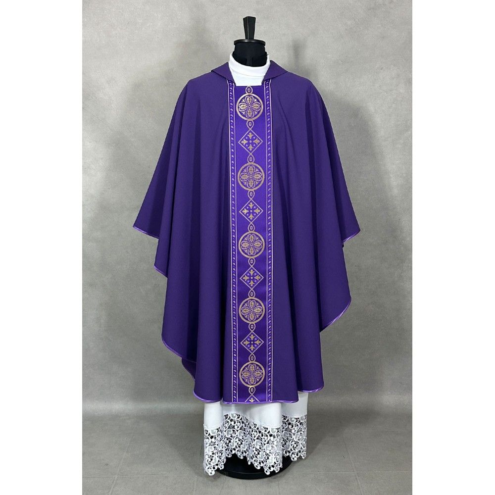 Ornat gotycki fioletowy, pas tkany (48K) - zdjęcie 2 - Ornat gotycki fioletowy, pas tkany (48K)