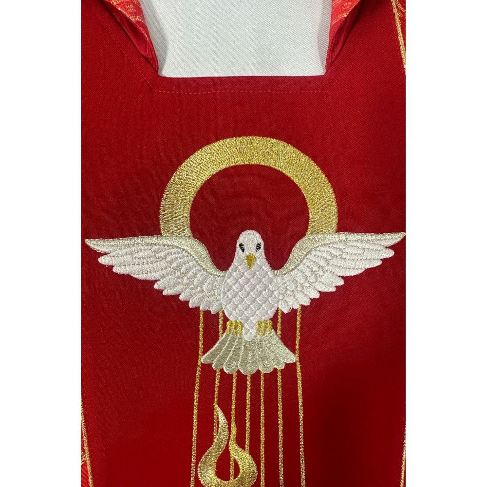 Ornat gotycki haftowany, czerwony (bierzmowanie) - Duch Święty (52K) - zdjęcie 4 - Ornat gotycki haftowany, czerwony (bierzmowanie) - Duch Święty (52K)