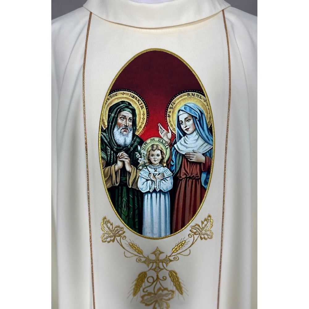 Ornat gotycki nadruk Święta Anna i Joachim (53K) - zdjęcie 2 - Ornat gotycki nadruk Święta Anna i Joachim (53K)