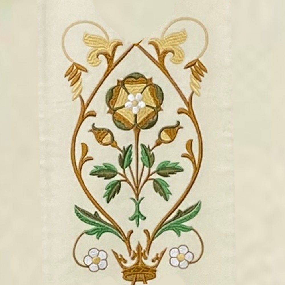 Ornat gotycki haftowany, ecru IHS (65K) - zdjęcie 5 - Ornat gotycki haftowany, ecru IHS (65K)