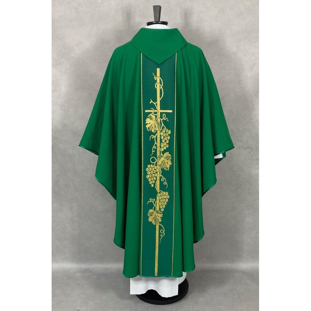Ornat gotycki zielony, pasy tkane (71K) - zdjęcie 2 - Ornat gotycki zielony, pasy tkane (71K)