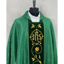 Ornat gotycki zielony haftowany - pas aksamit (42) - Ornaty zielone - Nowość