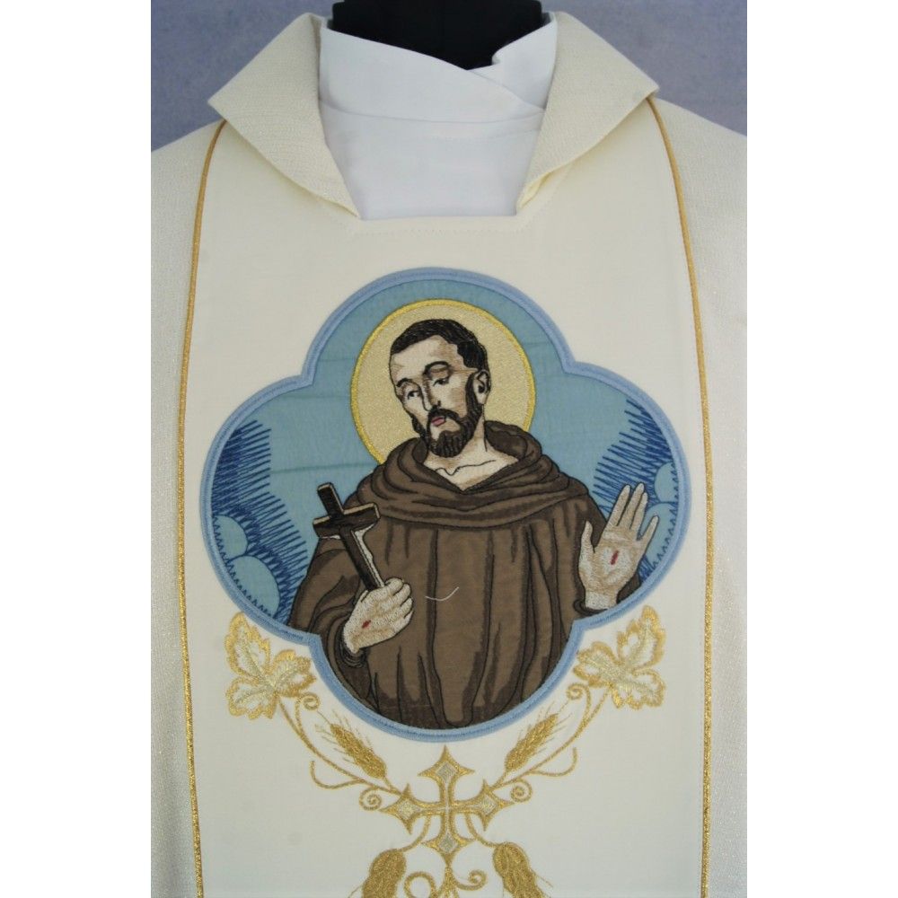 Ornat gotycki, haftowany Święty Franciszek (93K) - zdjęcie 2 - Ornat gotycki, haftowany Święty Franciszek (93K)