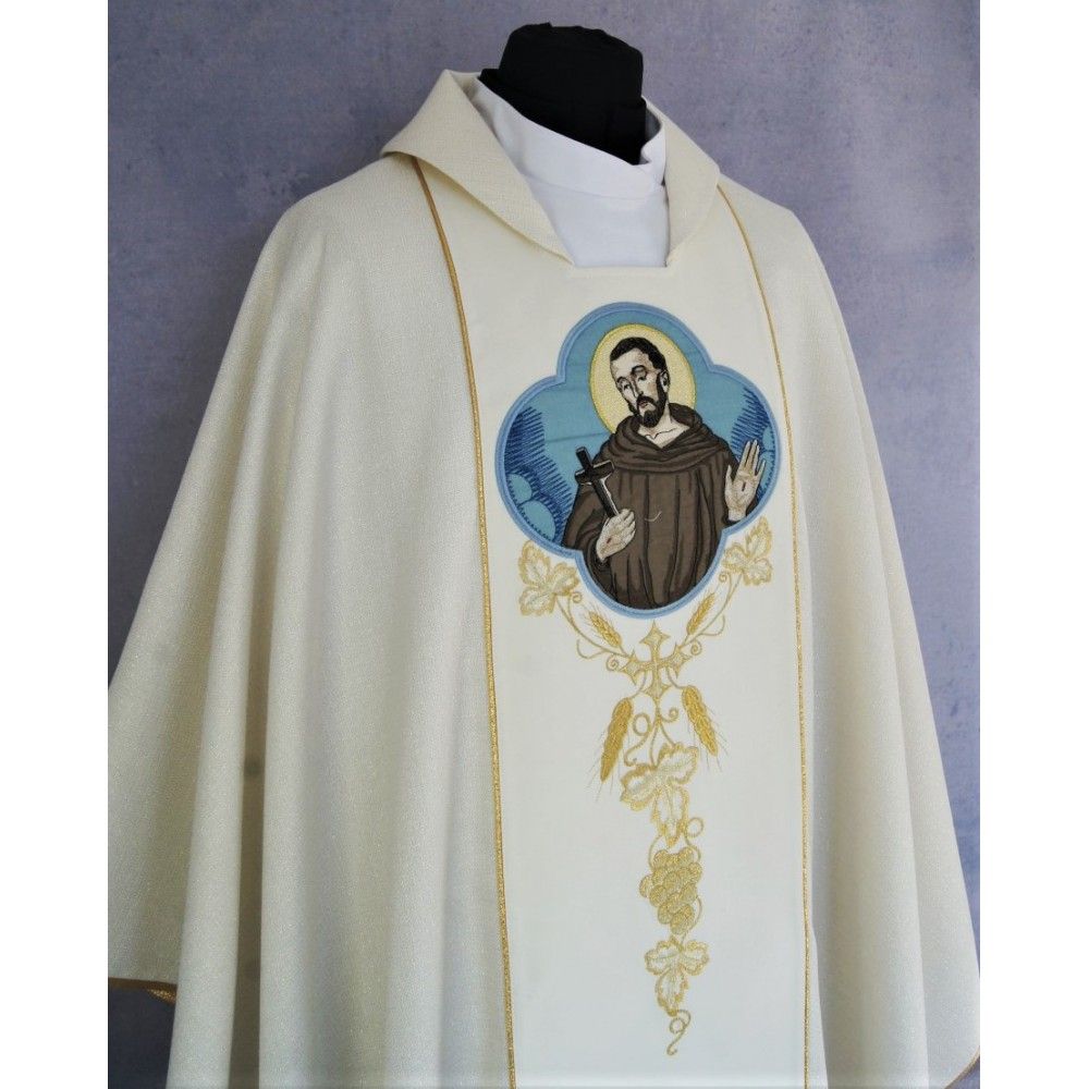 Ornat gotycki, haftowany Święty Franciszek (93K) - zdjęcie 3 - Ornat gotycki, haftowany Święty Franciszek (93K)