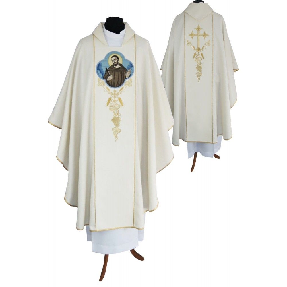 Ornat gotycki, haftowany Święty Franciszek (93K)