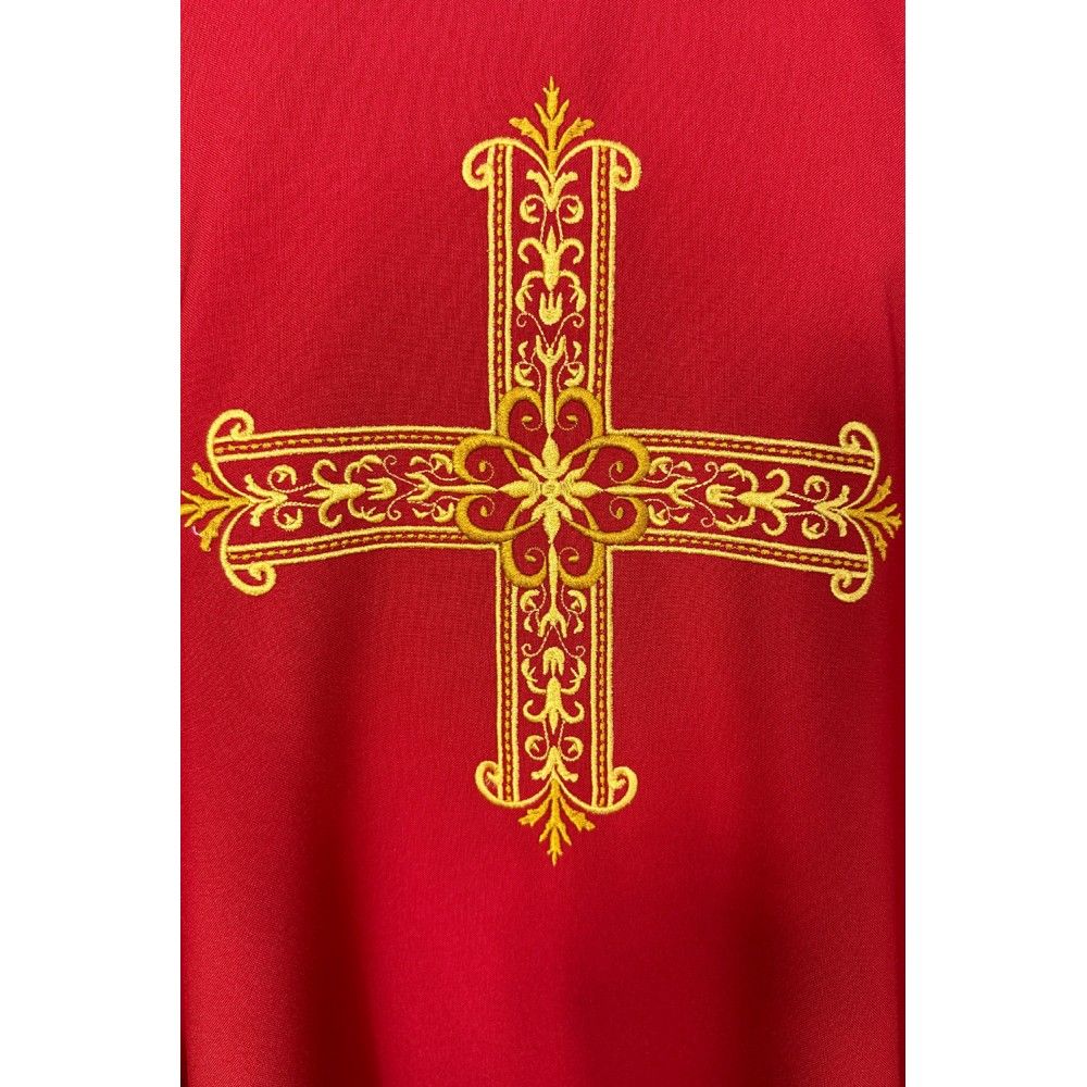 Ornat gotycki haftowany, czerwony - Krzyż (97K) - zdjęcie 4 - Ornat gotycki haftowany, czerwony - Krzyż (97K)