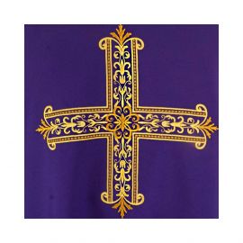 Ornat gotycki haftowany, fioletowy - Krzyż (99K) - zdjęcie 3 - Ornat gotycki haftowany, fioletowy - Krzyż (99K)