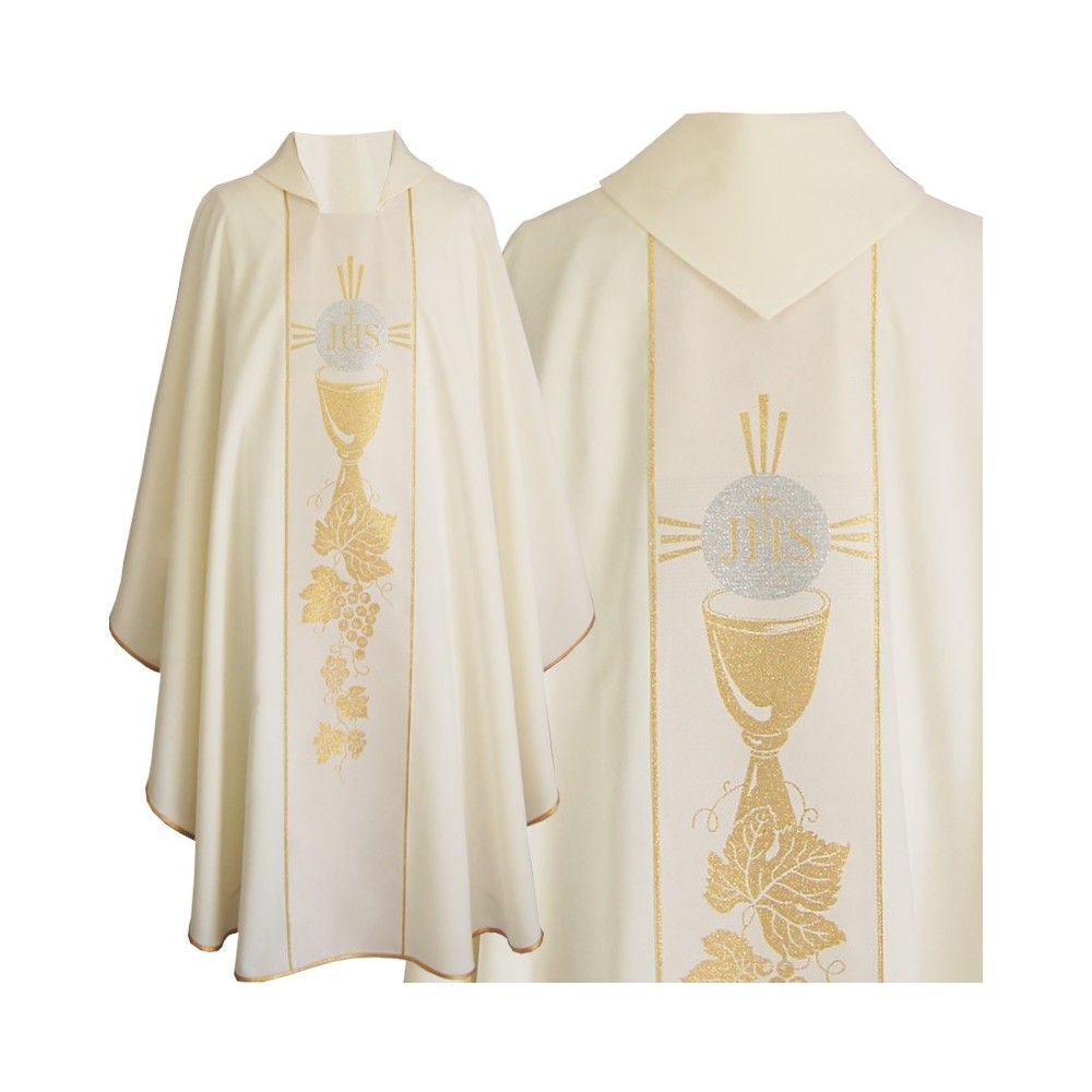 Ornat gotycki ecru, pas tkany (106K)