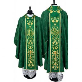 Ornat gotycki zielony, haftowany IHS (114K)