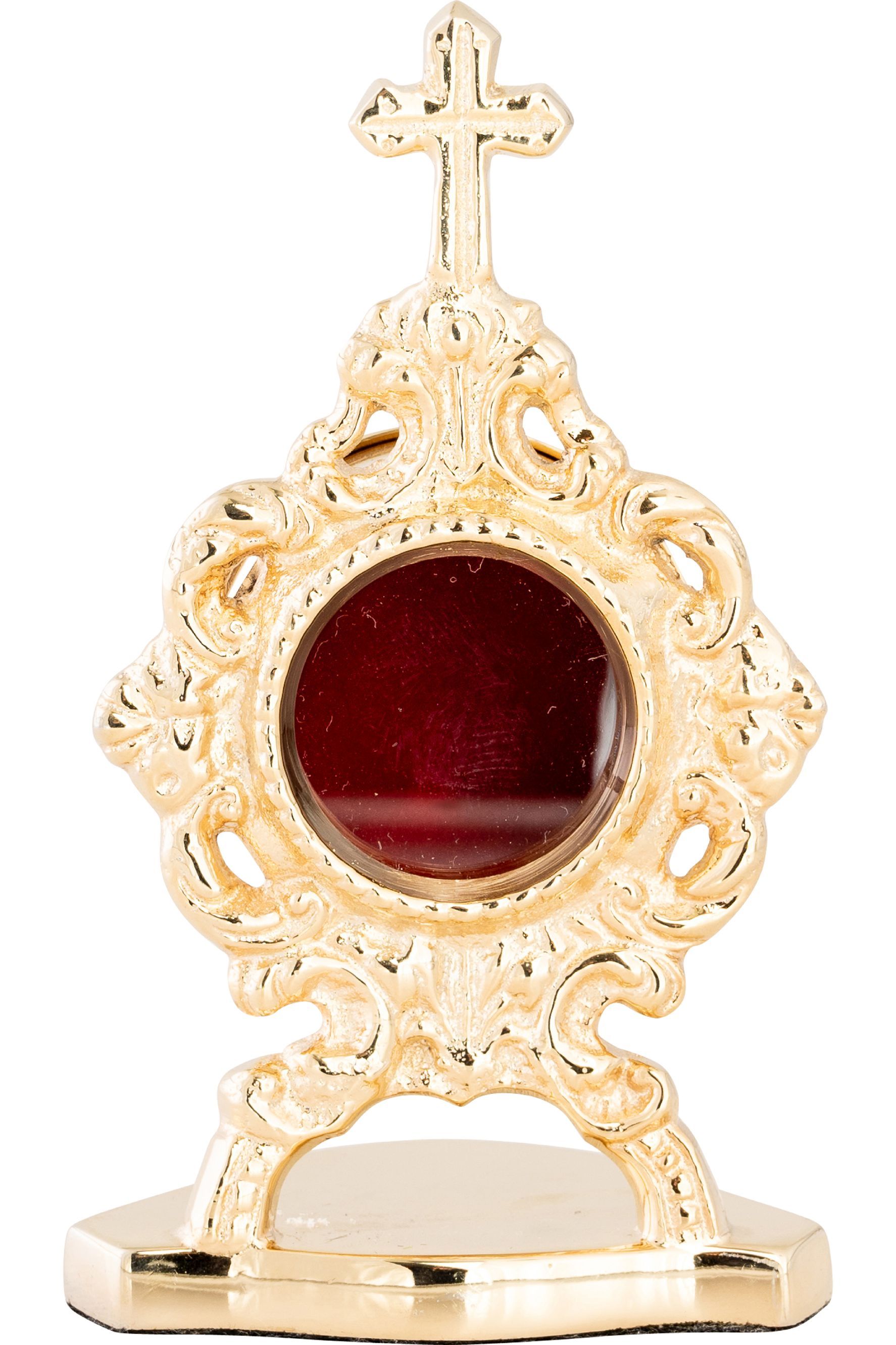 Relikwiarz mosiężny, pozłacany - 10 cm (28) - zdjęcie 2 - Relikwiarz mosiężny, pozłacany - 10 cm (28)