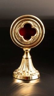 Relikwiarz mosiężny, pozłacany - 15 cm (30)