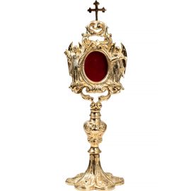 Relikwiarz mosiężny, pozłacany - 31 cm (31) - zdjęcie 2 - Relikwiarz mosiężny, pozłacany - 31 cm (31)