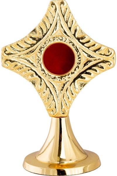 Relikwiarz mosiężny, pozłacany - 12 cm (33) - zdjęcie 2 - Relikwiarz mosiężny, pozłacany - 12 cm (33)