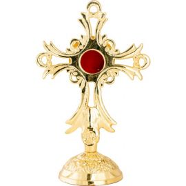 Relikwiarz mosiężny, pozłacany - 17 cm (35) - zdjęcie 2 - Relikwiarz mosiężny, pozłacany - 17 cm (35)
