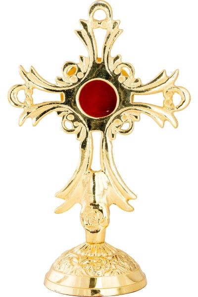 Relikwiarz mosiężny, pozłacany - 17 cm (35) - zdjęcie 2 - Relikwiarz mosiężny, pozłacany - 17 cm (35)