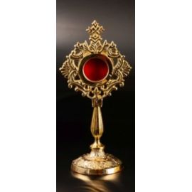Relikwiarz mosiężny, pozłacany - 21 cm (36)