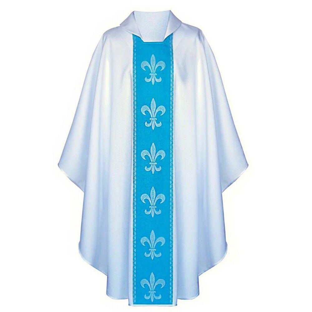 Ornat gotycki maryjny biały, pas tkany (137K)