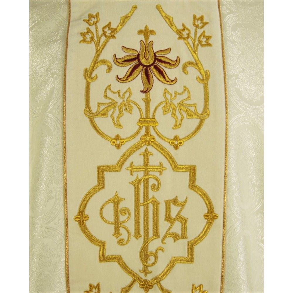 Ornat gotycki ecru, haftowany pas aksamit (152K) - zdjęcie 3 - Ornat gotycki ecru, haftowany pas aksamit (152K)